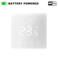 가스 보일러 난방용 스마트 WiFi Zigbee 온도 조절기 배터리 구동 Tuya 무선 음성 Alexa Google 홈, 01 China Mainland, 03 White-WiFi