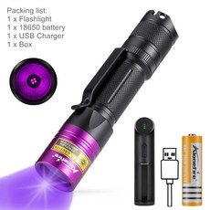 20W 365NM 블랙 고양이 애완 않는 백선 전갈 형광등 손전등 광석 동물 경화 라이트 UV 소변 얼룩 잉크 마커, 18650 C1, Bla, 1개