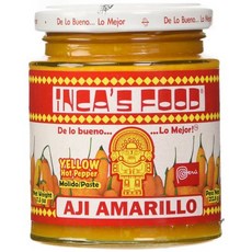 잉카스 푸드 아히 아마릴로 페이스트 - 매운 노란 고추 페이 Inca's Food Aji Amarillo Paste - Hot Yellow Pepper Paste 7.5 Oz J, Pepper,Hot, 7.5 Ounce (Pack of 1)