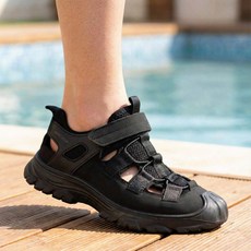 월드컵 메쉬 경량 벨크로 스트랩 샌들 남자 발편한 여름 펀칭 스포츠 신발 시원한 쿠션 샌달