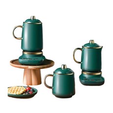 소형 약탕기 사무실 도자기 전기포트 홍삼 중탕기 홍삼액 전기 한약 달임기, 3. 800ML 그린