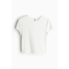 H&M 피티드 티셔츠 크림색 1234741002