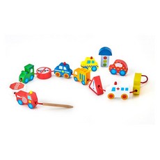 12개월 아기 원목 장난감 자동차 실꿰기 교구 원목교구 꿰기놀이 실끼우기