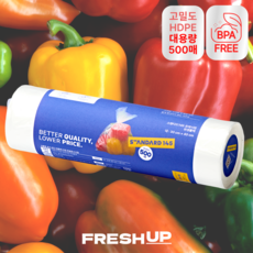 프레시업 대용량 일회용 비닐 크린 위생롤백 식품포장용 업소용 가정용, 1개, 500개입, 대(L)