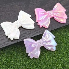 비즈톡 [BG-4-12]볼꾸파츠 아크릴 오로라공주리본 통과형 43x30mm (내경3.8mm) 볼꾸비즈 키링용