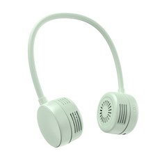 無葉掛脖小風扇 折疊式USB充電款長續航戶外隨身手持渦輪電風扇, 蘋果綠