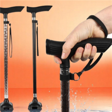 안전 네발 지팡이 효도 어르신 지팡이 재활 경량 4발 보행, 블랙색상