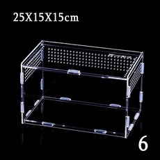 통기성 거미 상자 케이스 보관 부화기 개구리 곤충 먹이 번식 부화 테라리움 파충류 인큐베이터, 6. 25X15X15cm, 1개