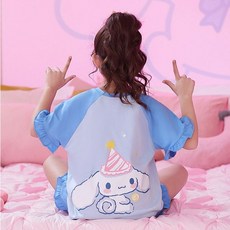 K3LEE 夏天女童睡衣睡衣組