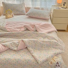 초정상점CHOJEONGSTORE 여름홑이불 쿨링이불 차렵이불, 가드니아 여름 - 동화 꽃섬, 싱글 150x200 cm