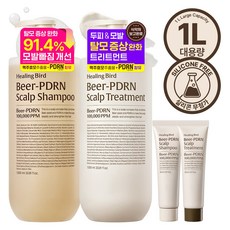 [탈모증상완화 기능성][SET구성] 힐링버드 비어 PDRN 탈모 샴푸&두피 트리트먼트+단독증정, 2개, 1L