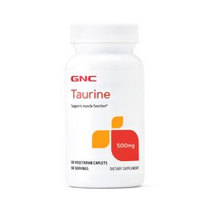 GNC 타우린 500mg 베지테리안 캐플렛, 50정, 1개