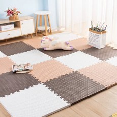 국민매트 매트시공 거실 칼라 놀이방 바닥, D. 화이트+다크 +라이트 테두리