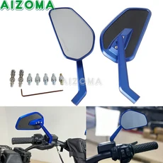 오토바이 알루미늄 탄소 섬유 백미러 BMW R18 시리즈 클래식 크루저용 사이드 5/16 인치 쌍, 05 Blue Carbon Fiber