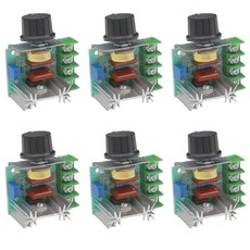속도 조절 노브가 있는 6PCS 2000W 25A 모터 조절기 AC 50-220V SCR 가능 전압