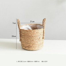 草編花盆藤編花籃, 特小號口徑20cm 籃高20cm, 1套