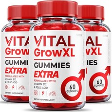 (3 Pack) Vital Grow XL Gummies - Official Formula Vial Advanced Strength Reviews Overall Health Su, 3 PACK 팩 Vital Grow XL Gummies, 60정, 1개