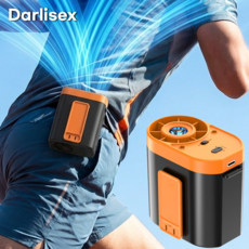 Darlisex 무선 휴대용 허리선풍기 냉각 초강력 손풍기 에어컨 터보차저, 오렌지, 1 오렌지, 1