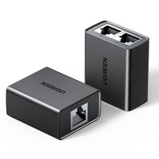 유그린 RJ45 랜 연장 커플러 이중 분배기 커넥터 2p 세트, 블랙, 1세트, 4.5cm