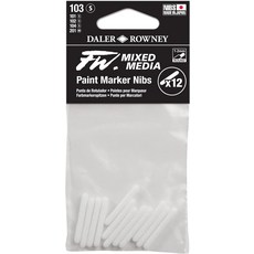 FW 혼합 미디어 페인트 마커 펜촉 12팩 소형 1-2mm 원형 D160323103, 8-15MM Flat, Nibs