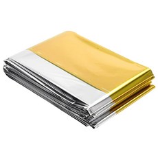 야외 생존 담요 긴급 보온 담요 방풍 단열 알루미늄 필름 캠핑용 보온 담요, 140x210cm 골드, Color: 3. 140x210cm, 1개