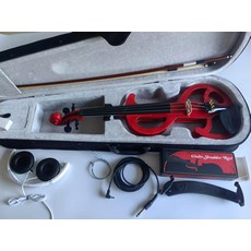 전자 바이올린 연습 초보자 입문용 현악기 레슨 취미, 1개, 스타일 D 레드, 기본 모델명/품번