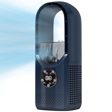 Swanyoyo 가습기 및 RGB 조명이 있는 블레이드리스 팬 USB 전원 책상 팬 사무실 가정 침실을 위한 6단 속도 조용한 개인 냉각 팬 기존 팬보다 안전한 블레이드, 블루