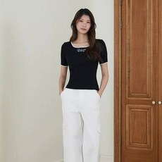 정품 에고이스트 여성 니트 풀오버 가벼운복 시즌 로맨틱룩 ES2OKH51-OGW, 55, 블랙