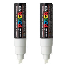 유니 포스카마카 PC-8K (매우 두꺼운 글씨용), 화이트, 2개