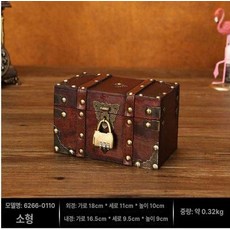 해피 궤짝 나무 정리함 복고 보물 미니, 6266 소형-레드-단일 구멍 버클