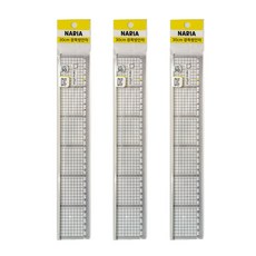 KC 나리아 30cm 광폭 방안 투명 자, 3개