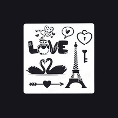 ST-CU2-0015型染版 蝶古巴特DIY簍空模板 塗鴉繪畫模版 多用途手工藝創作, 1個, ST-CU2-0015