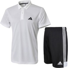 아디다스 카라티 반팔티 반바지 운동복 세트 남여공용 운동복 + ALS 마스크