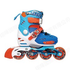 成功 兒童硬殼鋁合金伸縮直排輪 S0410 (2色可選) 教學進階款，安全舒適，伸縮設計，多種顏色選擇, 1個, 藍色(單直排輪),L號(22-24cm)