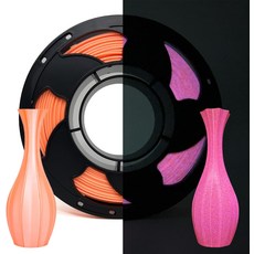 야광 1.75mm 스위트 오렌지 PLA 필라멘트 매끄러운 표면 빛나는 로즈 레드 3D 프린터 0.2kg 200g 소형 스풀 프린팅 막대