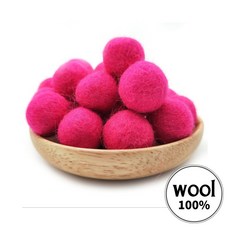 아트위브 DIY 2cm 울 칼라 양모볼 펠트 공예 양모공 폼폼이 만들기 재료, 10개, 12. 로즈레드 (2cm)