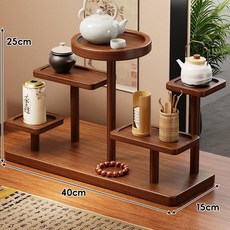 원목 수납선반 주방 찻잔 정리대 전통 찻집 카페 장식장, 확대형