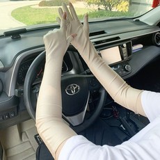 防曬手套 漏二指手套女 薄款指套 透氣彈力防紫外線騎行開車護手, 1個, 膚色一雙