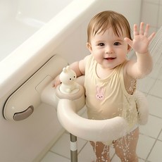 베베오브 아기 샤워 목욕핸들 휴대용 부착식, 1개, 베이지 토끼