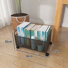 桌下書本書包收納箱 可移動滑輪書箱 學生教室桌面放書收納盒書架, 黑色大號精密網帶萬向輪, 1個