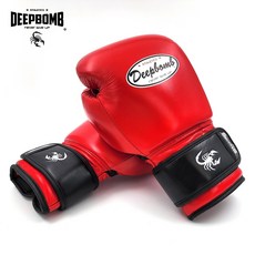 DeepBomb 閃電系列 真皮拳擊手套, 1個, 紅色