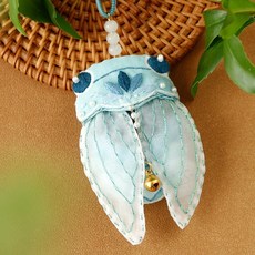 甄選 2025新款平安符手工刺繡DIY材料包 錦鯉荷包自繡香囊吊飾 閨蜜節日禮物, A1025金蟬+繡繃, 1個