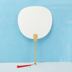 전통 평부채 손잡이가 큰 대나무 여름 만들기 부채꾸미기 캘리그라피 단오 민화, 10개, 화이트