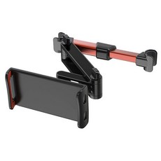 스탠딩거치대 뒷좌석 상하좌우 길이조절 360도 회전 차량용 핸드폰, 1개, 블랙