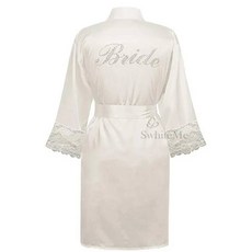 LP004 웨딩 신부 들러리 꽃 가운 새틴 레이온 목욕 잠옷 여성용 기모노 플러스 사이