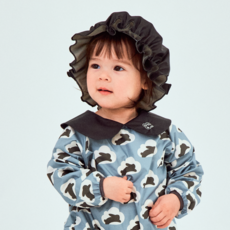 오우아스튜디오 버니 아동 영유아 방수 전신 미술가운 문센 촉감놀이, 클라우드 블랙