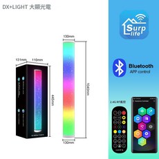 DX+LIGHT 極簡星光落地燈 幻彩氛圍燈, 藍芽APP款幻彩星光落地燈 1支裝 2.4G遙控, 1個