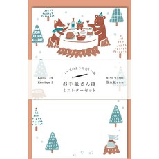 【莫莫日貨】日本製 古川紙工 2022冬季限定 美濃和紙小型信封信紙組 (共4款), 1個, 03.森林派對