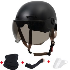 충격흡수 자외선차단 안전 헬멧 남성용 여성용 안전용 하프 헬멧 오픈페이스헬멧 자외선 차단 안전 헬멧, 블랙