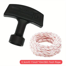 LUSQI 리코일 스타터 로프 가솔린 잔디 예초기 엔진 부품용 0/1/2/3 핸들 포함 10m 3mm 풀, 04 10m-1handle, 1개